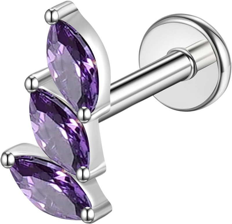 TOMIDES G23 Titanium Flat Back Earrings Studs 16g F136 Implant Grade Titanium Labrets Press Fit Threadless Push In Dainty Cartilage Helix Conch Lobe Lip Tragus Piercing Jewelry - Image 1